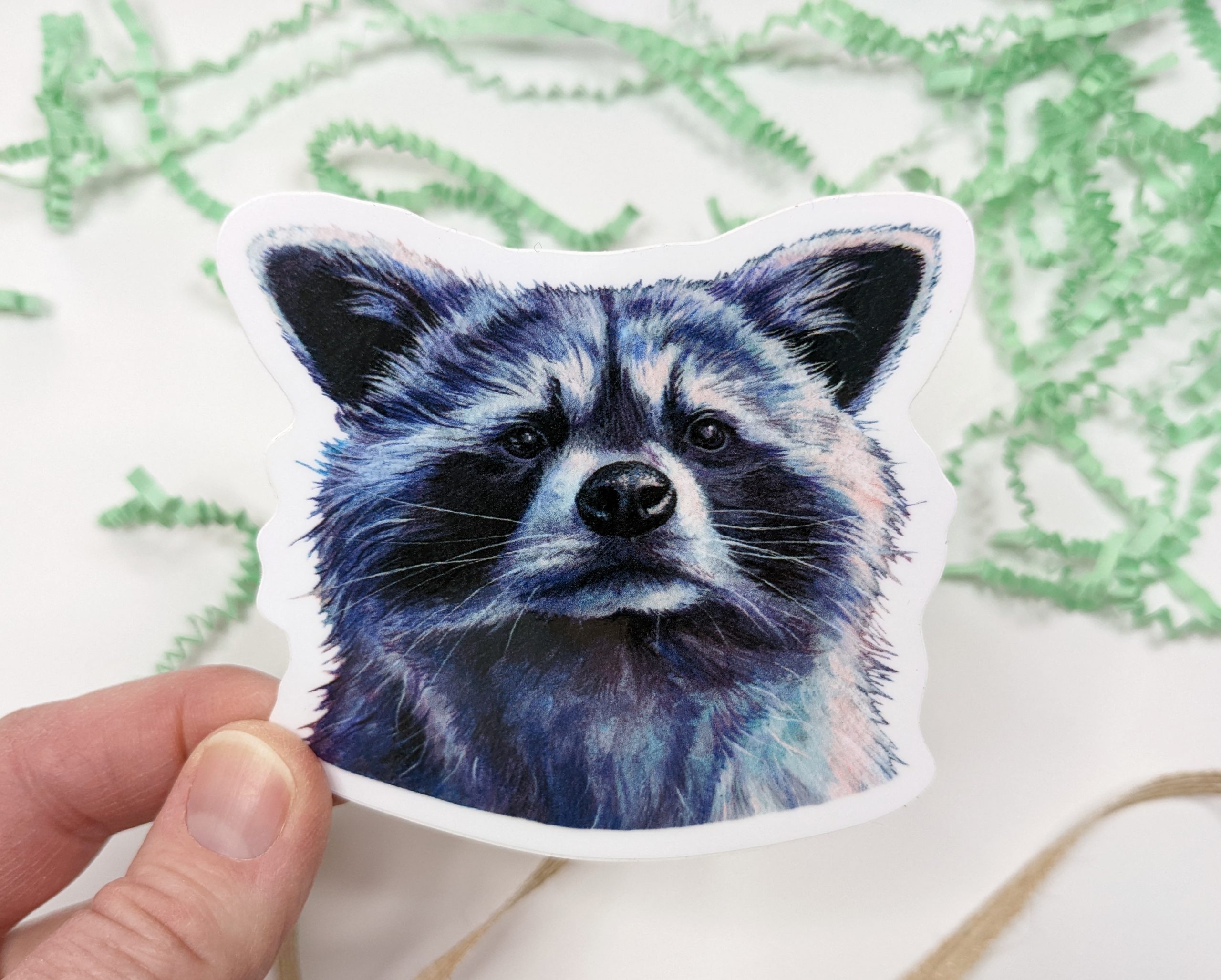 Raccoon Vinyl Waterproof Die Cut Sticker- 2.75 x 3.125 inch – Kristy  Guenther Art