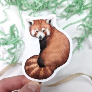Red Panda Vinyl Waterproof Die Cut Sticker 2.5 x 3 inches