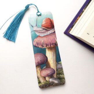 Snail and Mushroom Bookmark: 2x6"