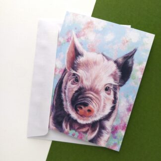 Piglet Card- 4.25 x 5.5" - Printed Greeting Card - Blank inside