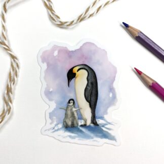 Penguin Vinyl Waterproof Die Cut Sticker- 2.7 x 3.4 inch