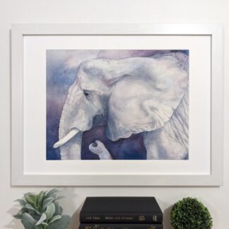 Purple Pachyderm 14x18 inch Acrylic on Watercolor Paper