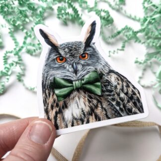 Owl in a Bowtie 3 inch Waterproof Sticker