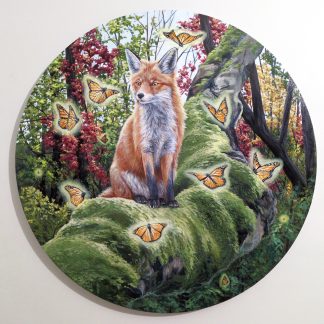 Renewal: 30 Inch Circle Painting on Canvas