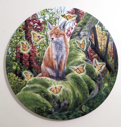 Renewal: 30 Inch Circle Painting on Canvas