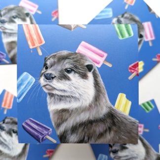 Otter Popsicle Magnet- 3 inch Circle