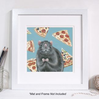 Pizza Rat- 8x8 Inch Art Print