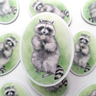 Raccoon Magnet- 3 inch Oval