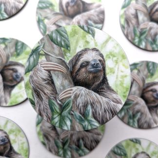 Sloth Magnet- 3 inch Circle
